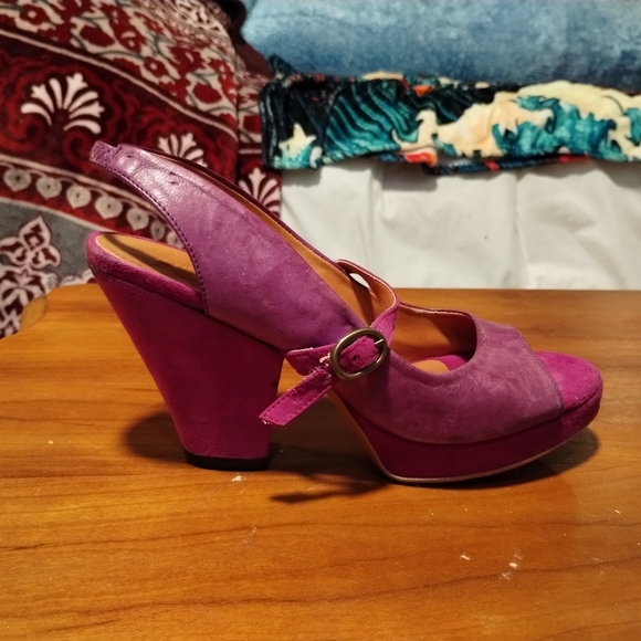 Cocolico magenta peep toe heels - Picture 7 of 10